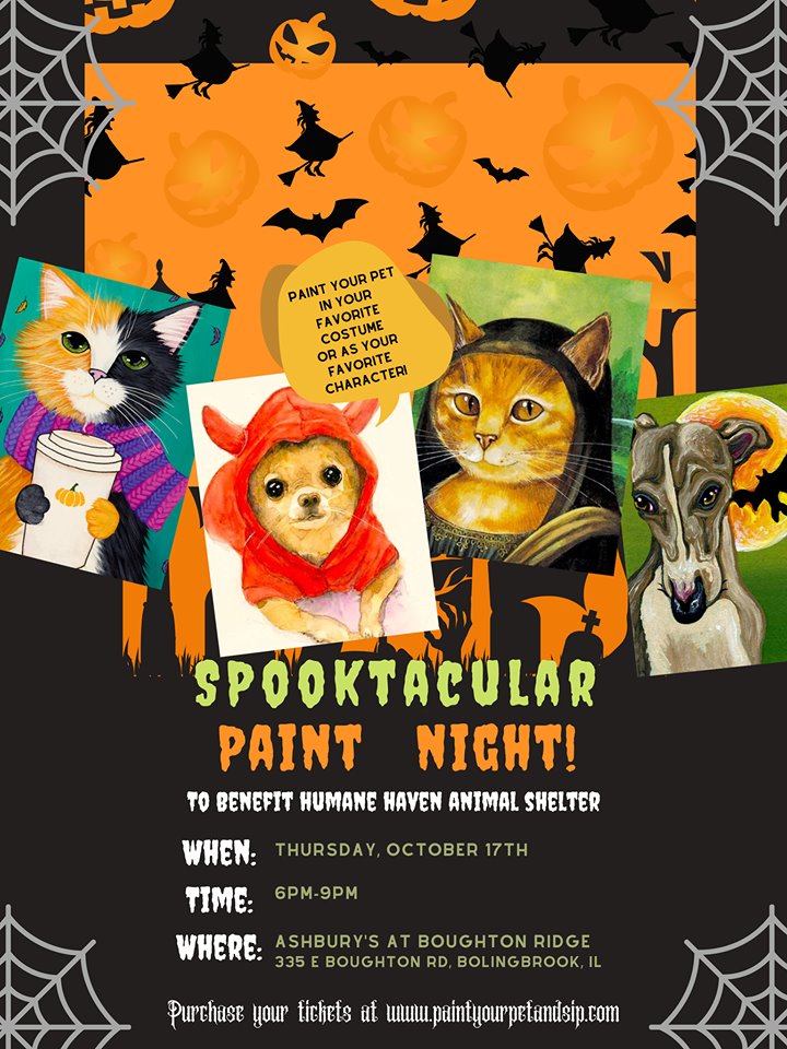 We Got Chills From “Spooky Paint Your Pet & Sip!”